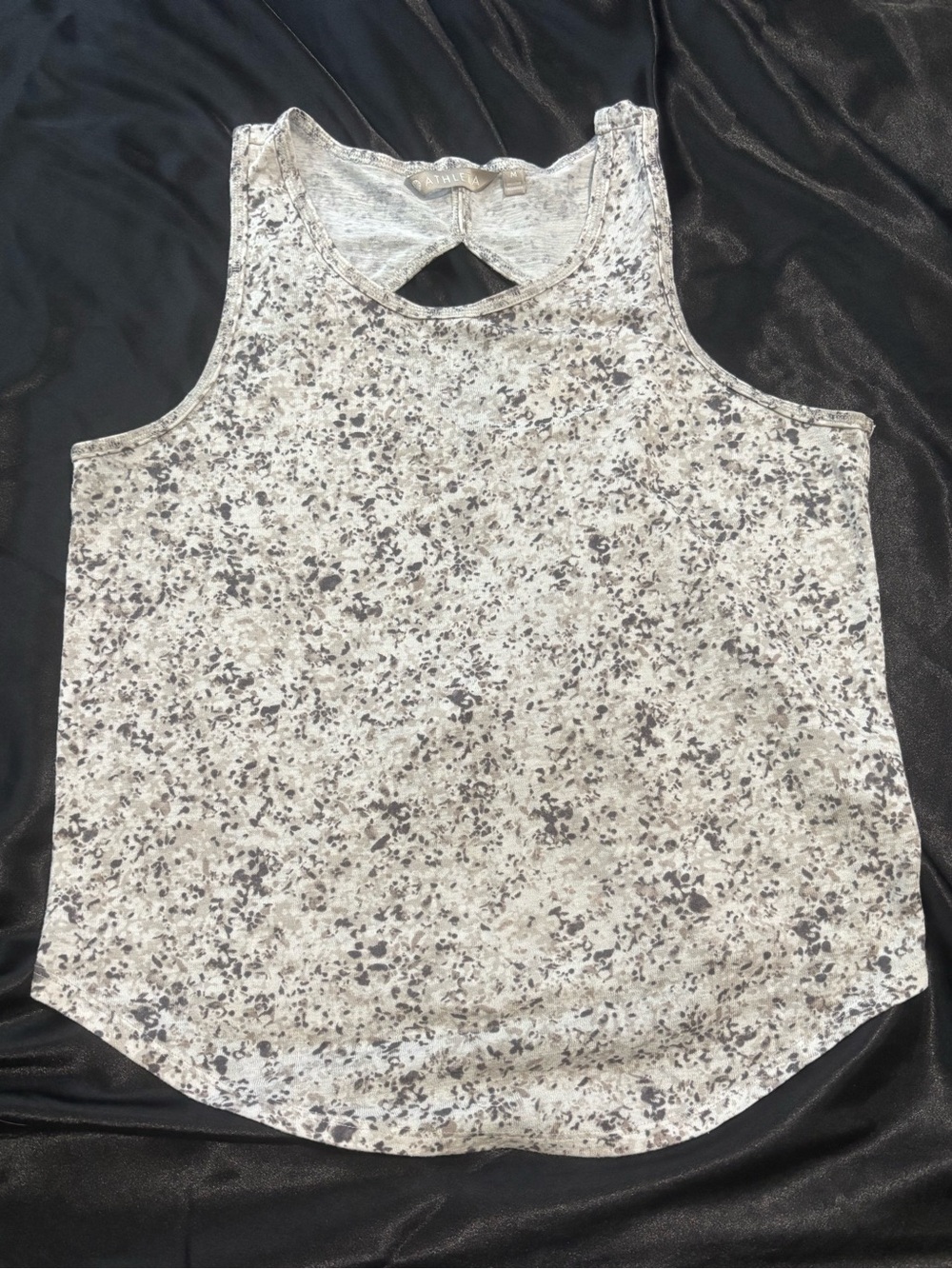 Athlete Light Gray Floral Print Tank Top
